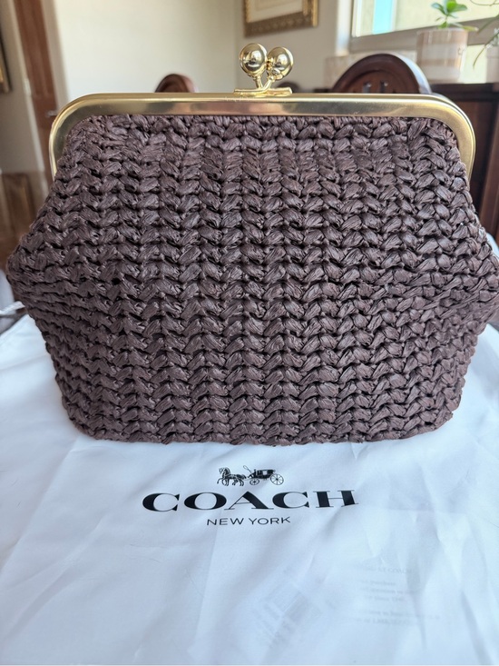 Coach Handbags - Coach Kisslock Frame Bag 27 in Brass/Maple
